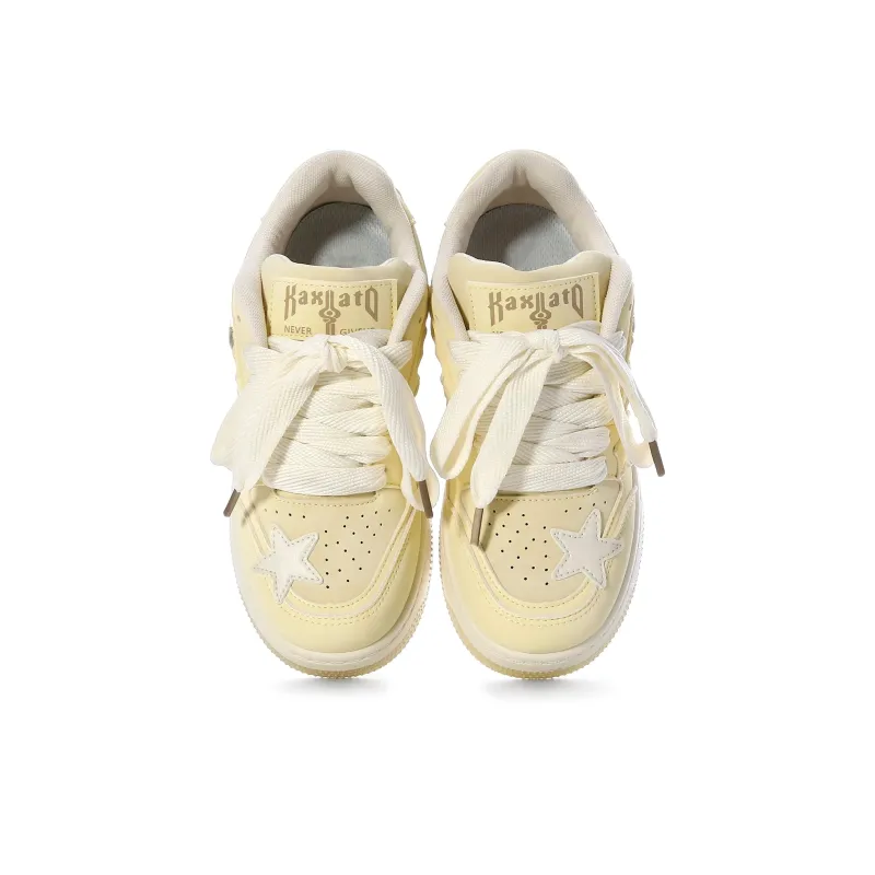Anime Story Anti Slip Wear Resistant Lightweight Breathable Low Top Skateboard Shoes Women's Cream Blue Box Included-3