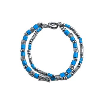 Cuud Blue Turquoise Bracelets Men's
