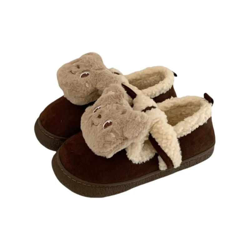 Thin Strips Cotton Slippers Women's, Light Brown-5