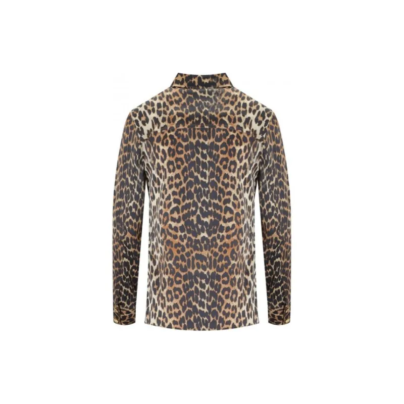 GANNI Leopard Printed Long Sleeved Shirt-1