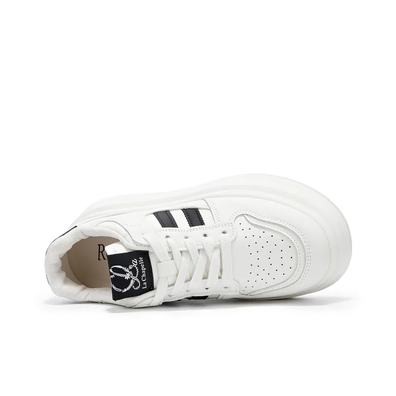 La Chapelle Cushioning Wear-Resistant Skateboard Shoes Women's Black White-3