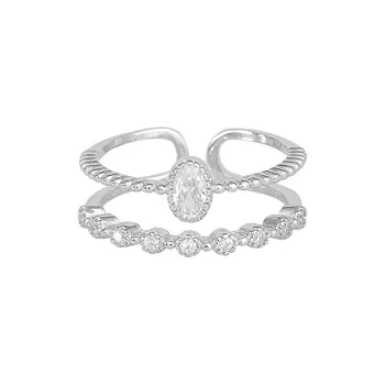Floating Joy Titanium Steel Zircon Rings Unisex