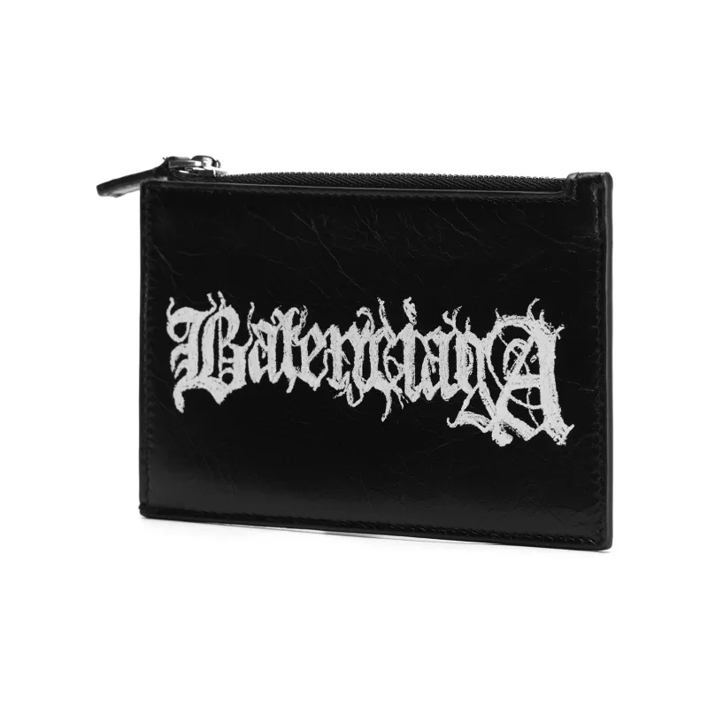 Balenciaga Lambskin Wallet Large Size Men's Black & White-2