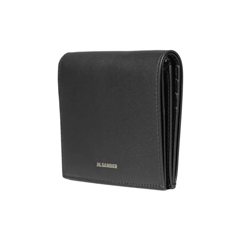 JIL SANDER Calfskin Wallet Unisex Black-1