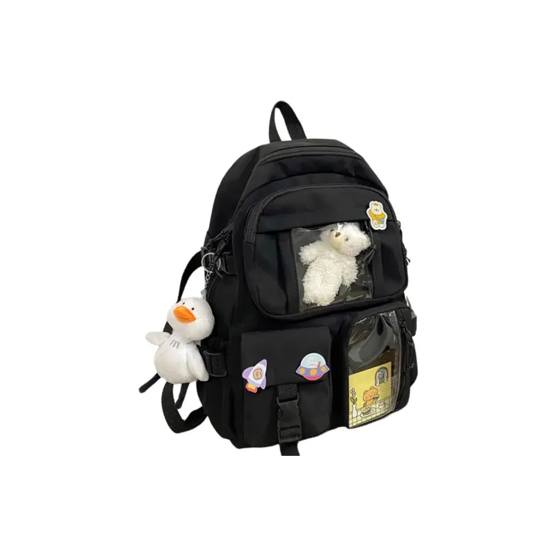 Tonlion Nylon Backpack Large Size Women's Beige/Green/Black-6