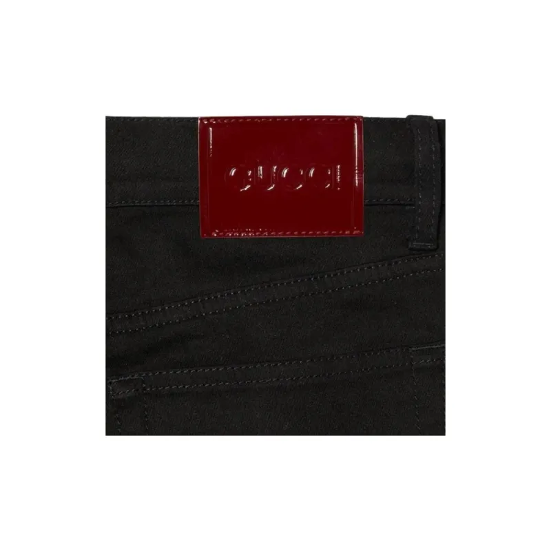 GUCCI Laser Design Straight Denim Pants-5