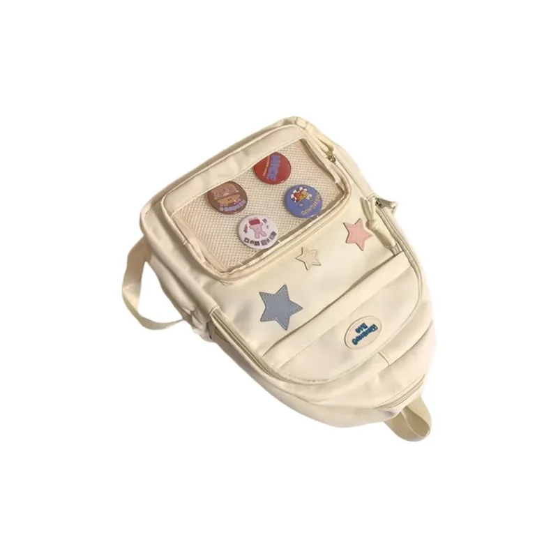 Tonlion Cotton Backpack Tubas Women's White/Blue-8