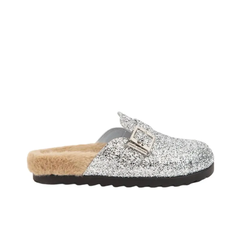 CHIARA FERRAGNI Wrap-toe Slippers Women's Silver-1