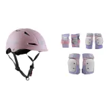 Energetic Pink-Color Helmet+Turtle Protective Gear 6-Piece Set