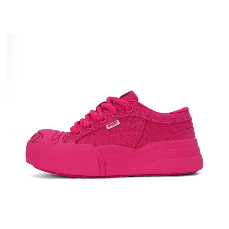 OHJC Slip Resistant Breathable Low Top Skateboard Shoes Women's Pink-0