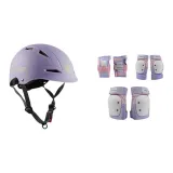 Lavender-Color Helmet+Turtle Protective Gear Six-Piece Set
