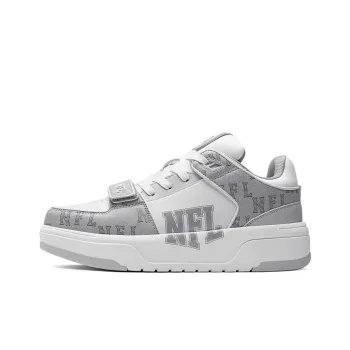 NFL College 1 OG Senior Shoes Low Top Skateboard Shoes Unisex Gray Text On White Gray