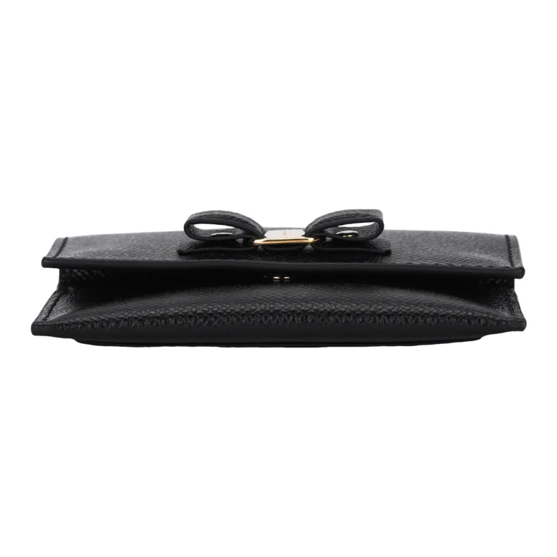 FERRAGAMO Leather Wallet Women's Black-7