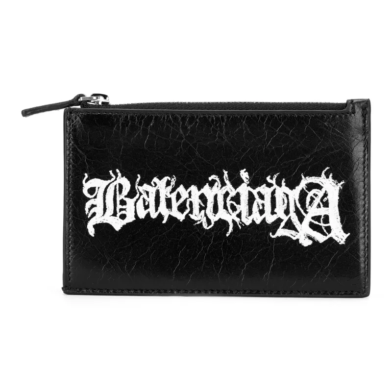 Balenciaga Lambskin Wallet Large Size Men's Black & White-1