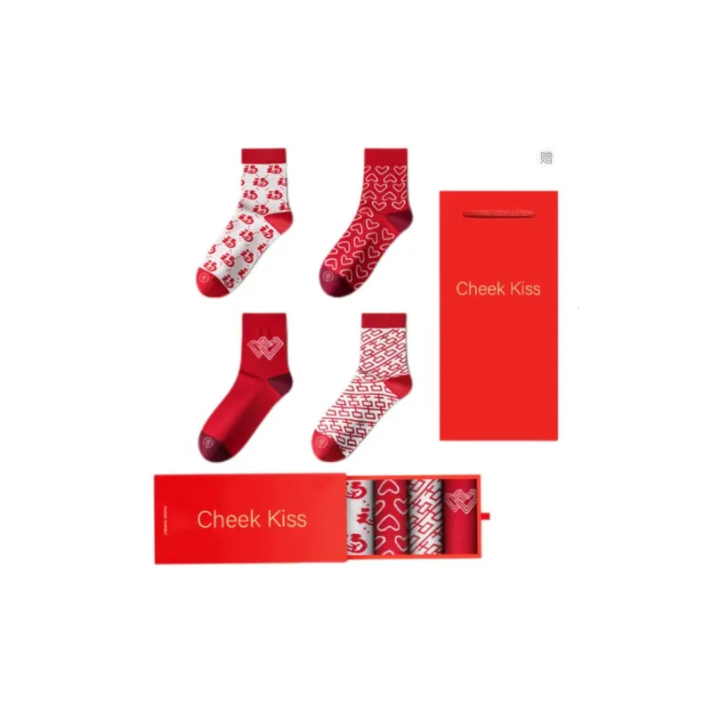 Cheekkiss Mid Calf Socks Unisex Box 4 Pack-0