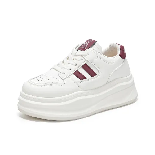 La Chapelle Wear Resistant Height Increasing Skateboard Shoes Women's Red