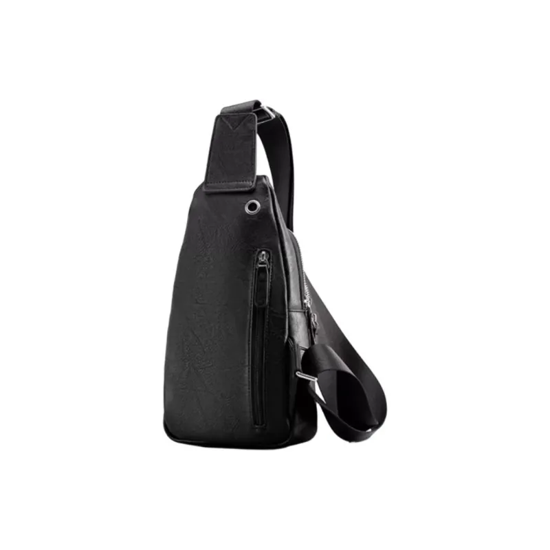 YEARCON Synthetic Leather One Shoulder Crossbody Sling Bags Medium Size Men's Black-3