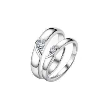KING TAI FOOK 925 Sterling Silver, Synthetic Cubic Zirconia Rings Unisex