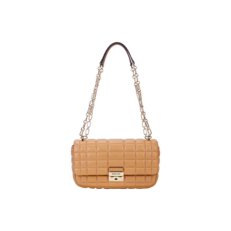 MICHAEL KORS Sheepskin Pillow Bag Handbag Shoulder Bag Large Size Women's Peanut Butter Color-1