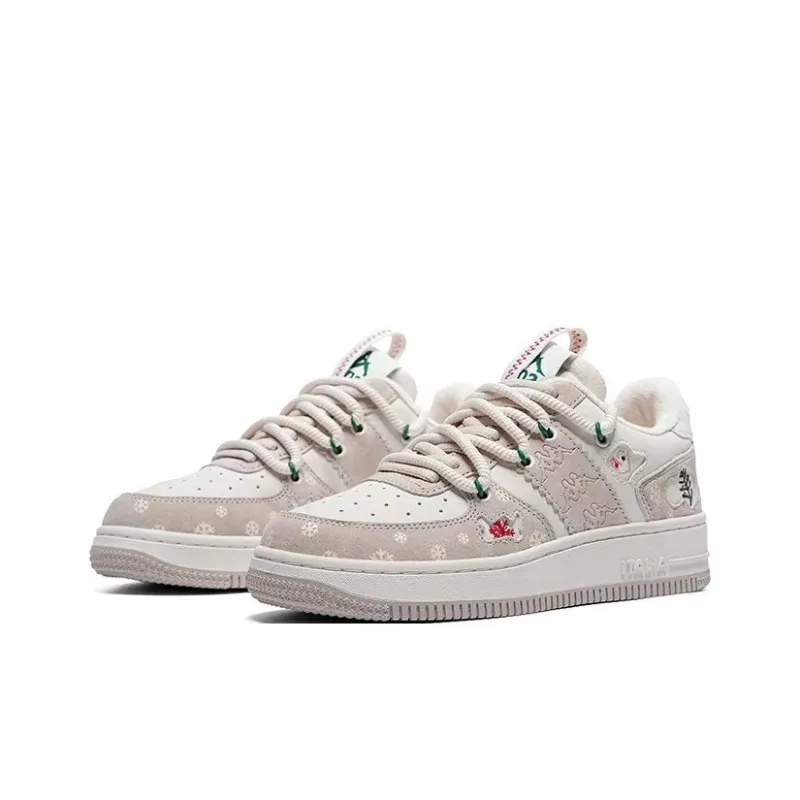 Kappa Slip Resistant Low Top Skateboard Shoes Women's Classic White Cool Gray-3