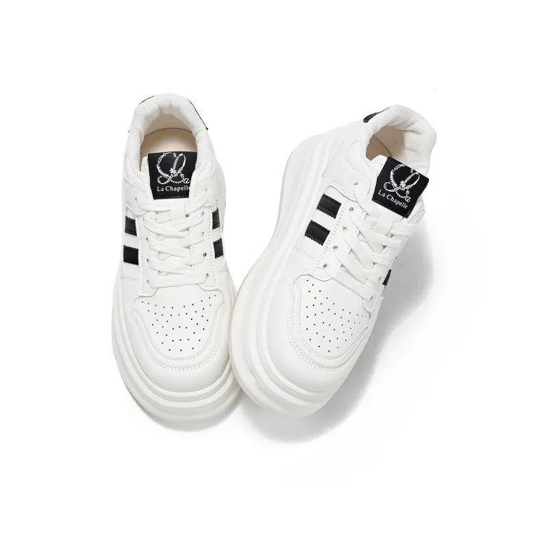 La Chapelle Cushioning Wear-Resistant Skateboard Shoes Women's Black White-2