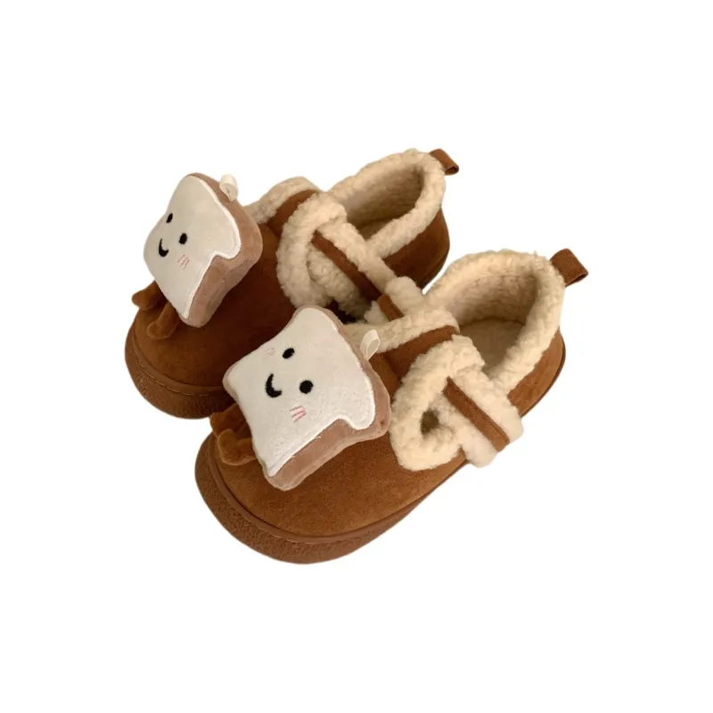 Thin Strips Cotton Slippers Women's, Dark Coffee-5