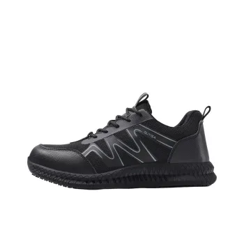Blue Gull Shield Anti Slip Wear Resistant Low Top Outdoor Shoes Unisex Black