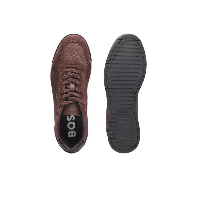 HUGO BOSS Low Top Casual Shoes Men's Burgundy-4