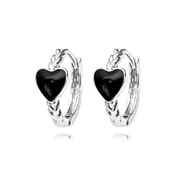 Muyan Alloy Twisted Heart Hoop Earrings Women's