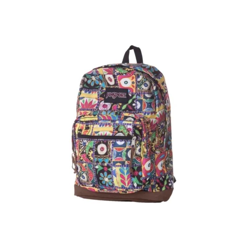 JanSport Polyester Backpack Medium Size Unisex Brown & Multicolor-1