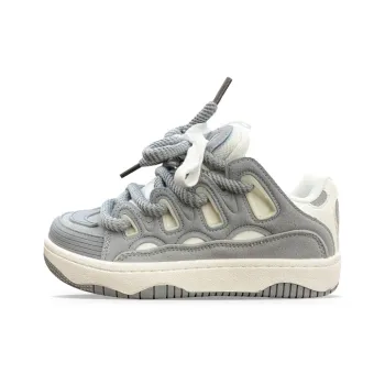 XLAIII Anti Slip And Wear Resistant Height Increasing Low Top Casual Shoes Unisex Greige