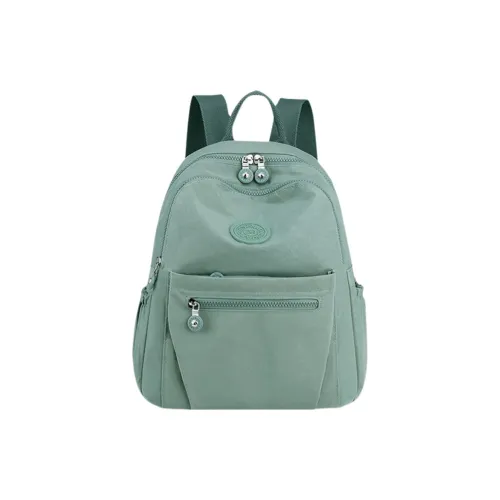 Tonlion Nylon Fabric Backpack Unisex Green/Black