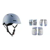 Cerulean-Color Helmet+Turtle Protective Gear Six-Piece Set