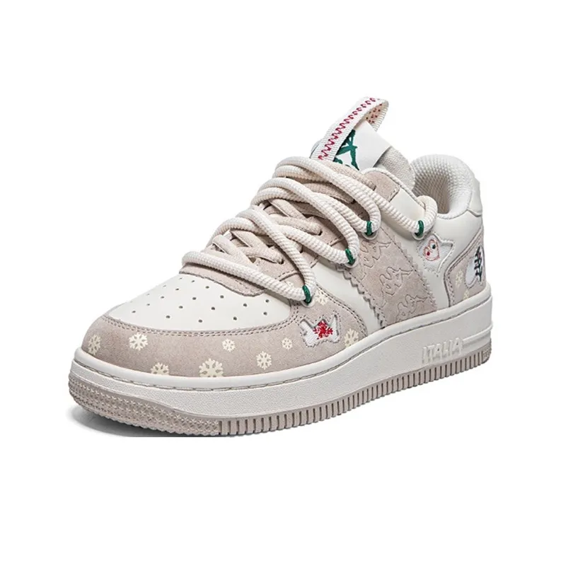 Kappa Slip Resistant Low Top Skateboard Shoes Women's Classic White Cool Gray-2