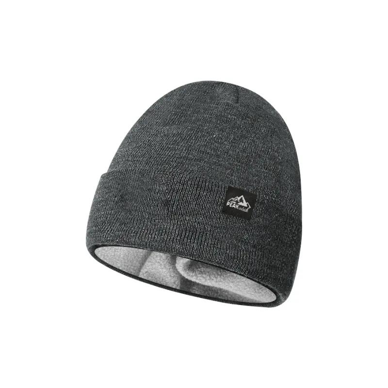 PEAK Polyester Beanies Unisex Black/Gray-3
