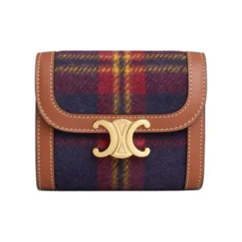 CELINE Calfskin Wallet Small Size Women's Multicolor