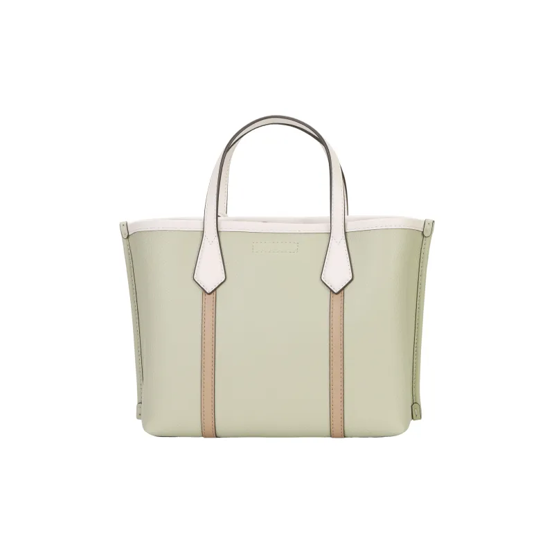 TORY BURCH Perry Leather Tote Bag, Shopping Bag, Shoulder Bag, Crossbody Bag, Handbag Trumpets Women's Light Pistachio-2