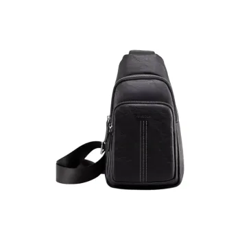 YEARCON Synthetic Leather One Shoulder Crossbody Sling Bags Medium Size Men's Black