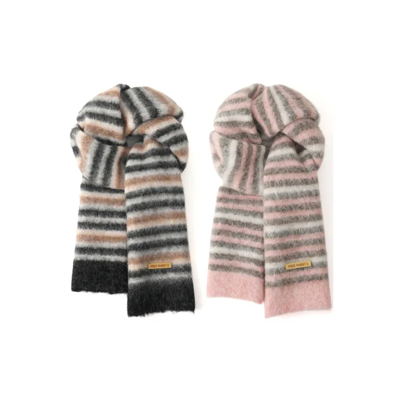 FREE RABBITⅡ Wool Knit Scarves Unisex-15