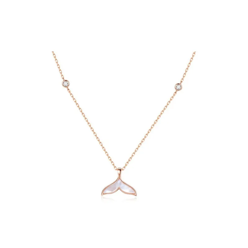 Lockstarfy Mother Of Pearl Necklaces Women's Silver-0