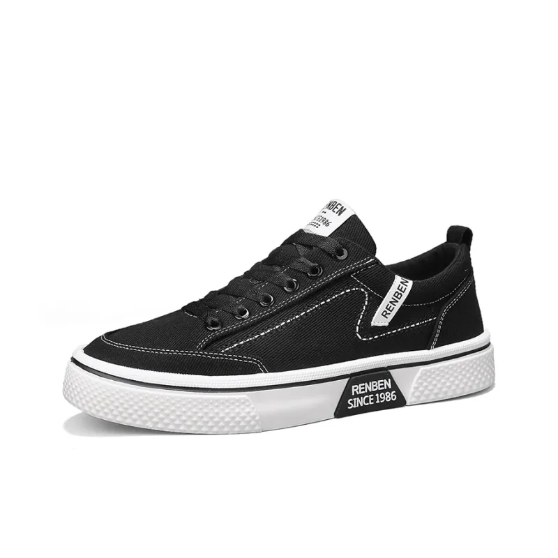 RENBEN Slip Resistant, Lightweight, And Breathable Low Top Canvas Shoes Men's-2
