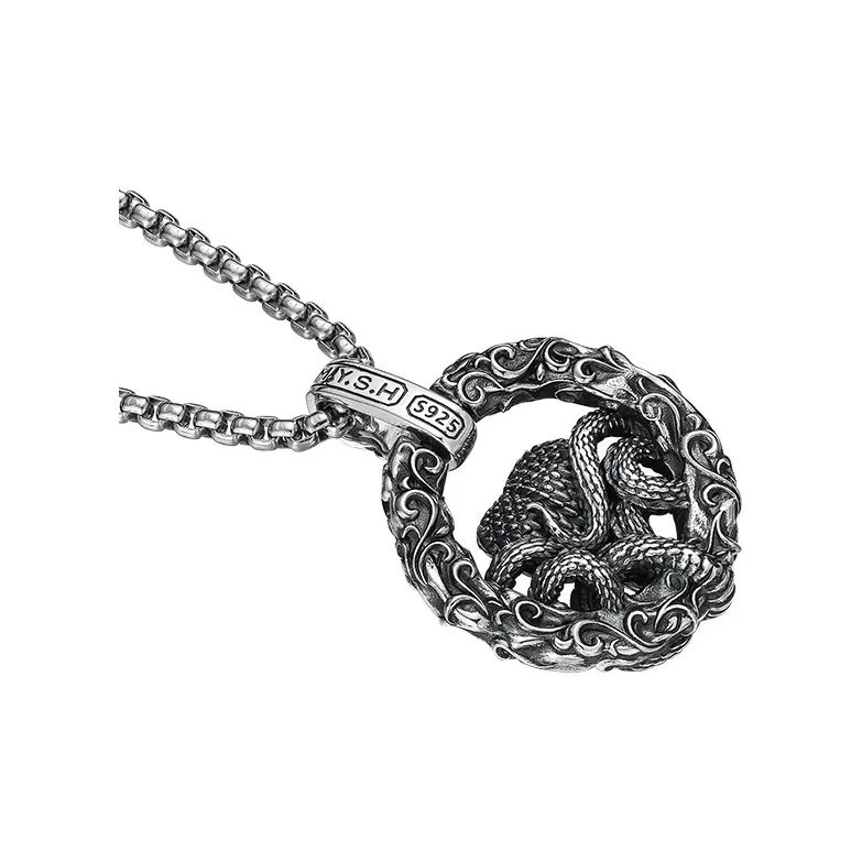 MYSH 925 Sterling Silver Necklaces Men's-9