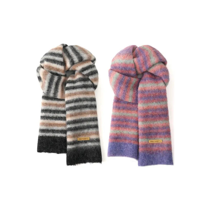 FREE RABBITⅡ Wool Knit Scarves Unisex-17