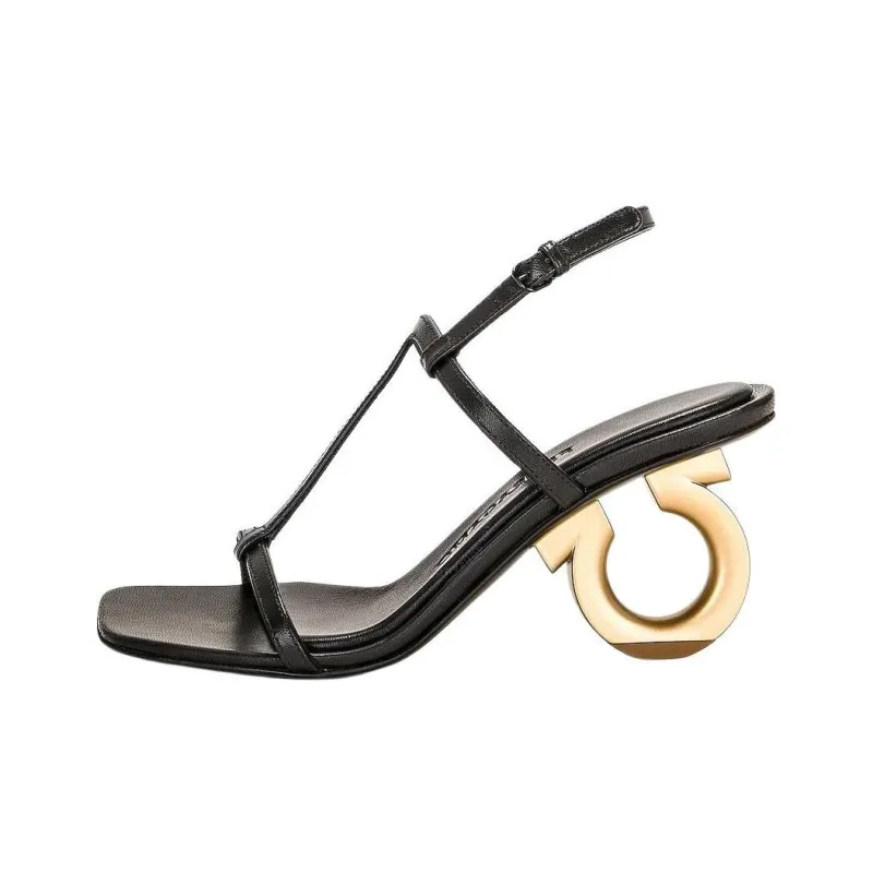 FERRAGAMO Elina Strap Sandals Women's Black-0