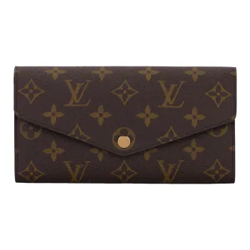 LOUIS VUITTON Sarah Canvas With Leather Wallet Women's Blue & Brown