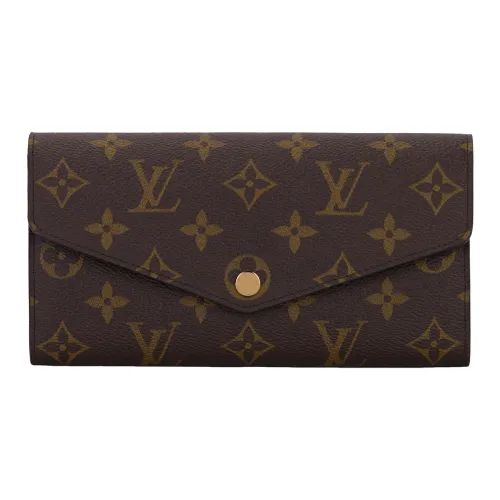 LOUIS VUITTON Sarah Canvas With Leather Wallet Women's Blue & Brown