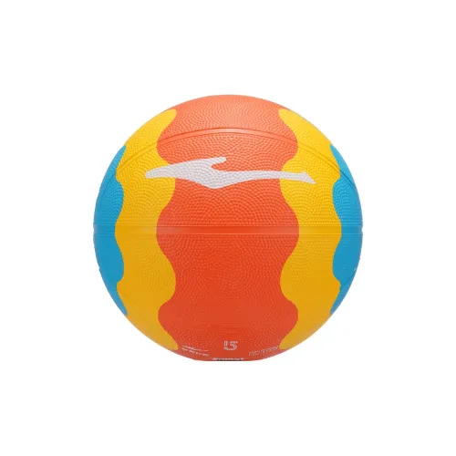 Erke Rubber Basketball Orange Yellow Blue Size 5 Training Unisex