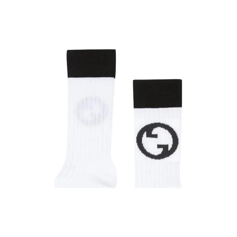 GUCCI Interlocking G Logo Embroidered Socks-4