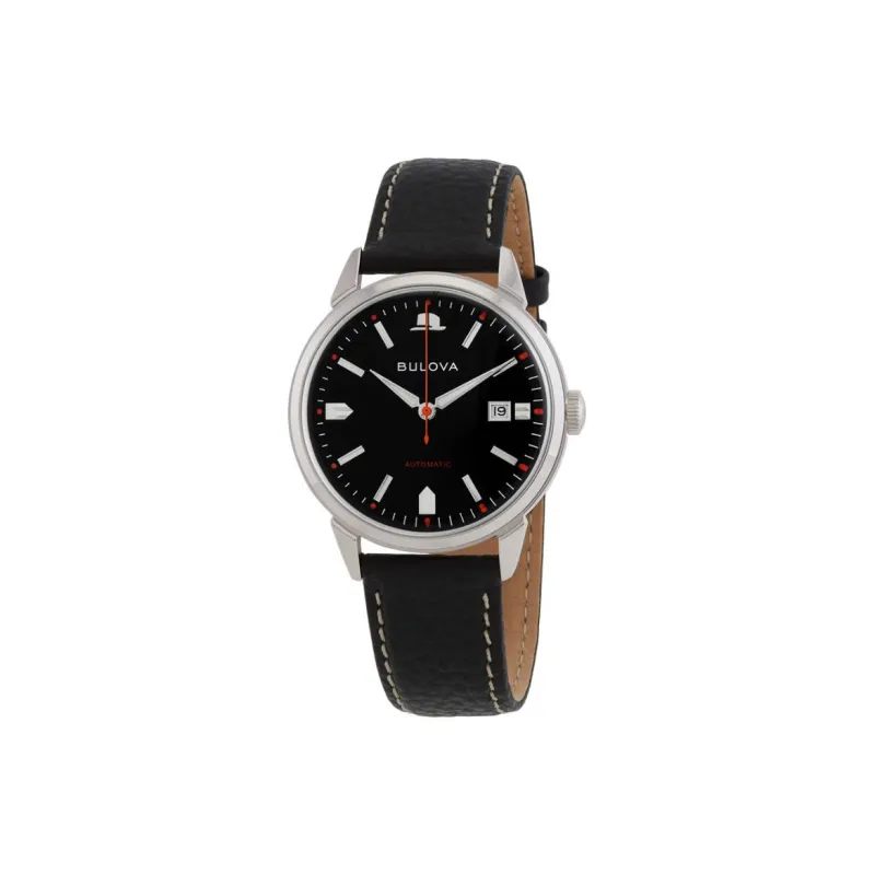 BULOVA Wrist Watch Automatic Mechanical Movement Leather Watch Bands 40mm Black Dial Men's Watches-0