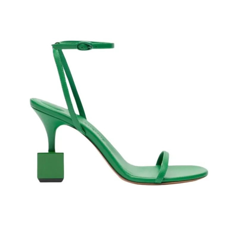 Jacquemus Les One Strap Sandals 9cm Women's Green-1